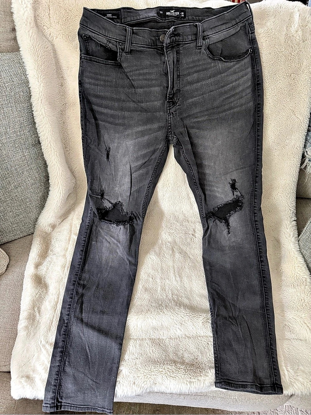 Hollister Advanced Stretch Skinny Jeans W 36 L 32 Black